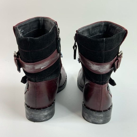 Maciejka Otto Ankle Bootie Maroon Leather Embellished Shoes 6.5 - Picture 7 of 12
